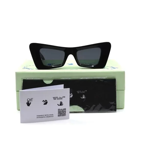 OFF-WHITE 0ER1027 BLACK DARK GREY WOMEN'S AUTHENTIC SUNGLASSES - Picture 11 of 12